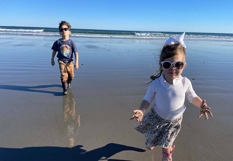 kids on the beach